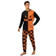 thumbnail image 2 of Halloween Pajamas, Family Pajamas Matching Sets, Halloween Matching Family Pajamas Black Orange Skeleton Print Long Sleeve 2 Piece Pj Set Spooky Sleepwear Nightwear Loungewear Gothic Family Photos, 2 of 5