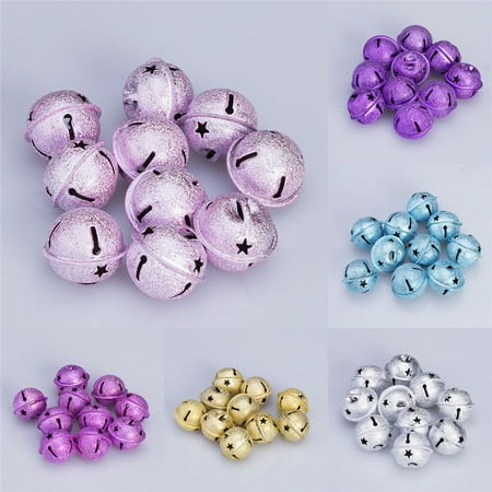 Christmas Lyrics Jingle Bell Rock 10X Shiny Jingle Bells Pendant Christmas Decor Bag Charm Wind Chime 30mm new ()