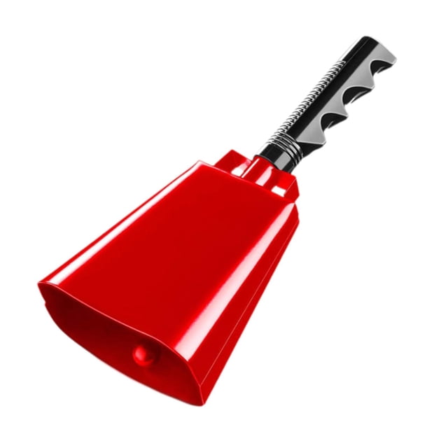 arctrm Cowbell Cheering Hand Bell Decorative Wedding Bells Noise Maker Service Bell for Red