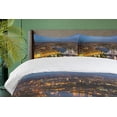 thumbnail image 4 of Ambesonne Modern Duvet Cover Set, Sunset at London City, 2-Calking, Yellow Bluegrey, 4 of 7