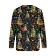 thumbnail image 4 of Kaliqueen Christmas Womens Fall Tops Long Sleeve Multi Xmas Print Holiday Shirt Crewneck Comfy Light Fashion Blouses Tees, 4 of 5