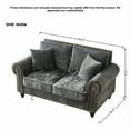 thumbnail image 4 of Newest 63" Modern 2-Seater Sofa with Rolled Arms,Chenille Upholstered Couch with Wood Legs , Nailhead Trim for Living Room, Apartment,Gray, 4 of 7
