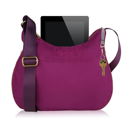 Suvelle Lightweight Hobo Travel RFID Blocking Expandable Crossbody Bag Multi Pocket Shoulder Handbag