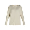 thumbnail image 5 of Time and Tru Women’s Super Soft Hacci Crew Top, XS-XXXL, 5 of 5