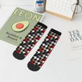 thumbnail image 7 of Pofeuu Houndstooth Green Red Print 30cm Socks, Adult Running Hiking Socks for Youth and Adult, 7 of 7