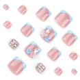 thumbnail image 3 of HPYFOI Uñas postizas para pies cuadradas con punta francesa, 24 piezas, 3 of 7