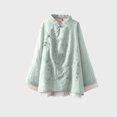 thumbnail image 4 of ICHUANYI Women's Floral Embroidered Tops Peasant Blouses Long Sleeve Button Up Shirts Retro Button Long-Sleeved Top, 4 of 6