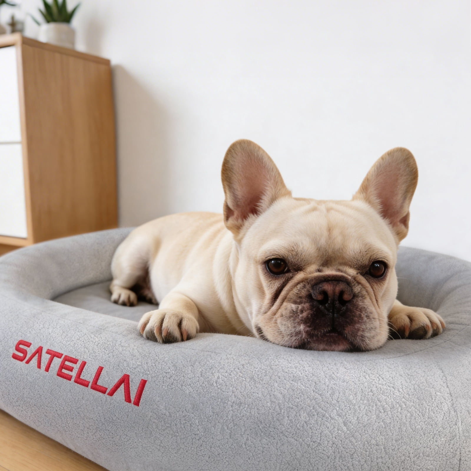 SATELLAI Orthopedic Dog Bed, Waterproof & Non-Slip, Easy to Wash, Bolstered Design for Large Dogs up to 50 lbs