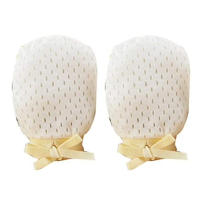 LNGOOR 1 Pair Adjustable Drawstring Newborn Baby Cotton Mittens Anti Scratch Gloves