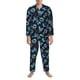 thumbnail image 3 of Balery Blue Butterfly Pijama para Hombre de Dos Piezas con Manga Larga, Conjunto de Dormir y Descanso Suave con Bolsillos-Large, 3 of 7