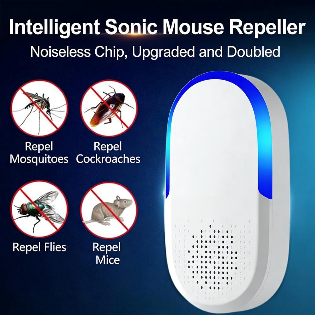 Ultrasonic Pest Repeller, Intelligent Variable Frequency Plug-in Deterrent for Indoor Use, Quiet Electronic Device for Rodent and Insect Deterrent