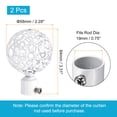 thumbnail image 2 of Uxcell 2Pack Iron Decorative Curtain Rod Finials Drapery Rail Head Fits Dia. 19mm (White), 2 of 6