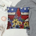 thumbnail image 2 of Shiartex 4th of July Patriotic Pillow Covers USA Flag Red Blue Stars Floral Holiday Striped Decorative Pillow Cases Square Cushion Cover Farmhouse Decor for Home Sofa Couch Bed White, 2 of 5