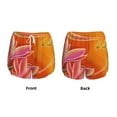 thumbnail image 6 of Uemuo Orange Flower Psychedelic Pattern Women's Athletic Shorts High Waisted Running Shorts with Liner Pockets Gym Elastic Workout Shorts-Medium, 6 of 9