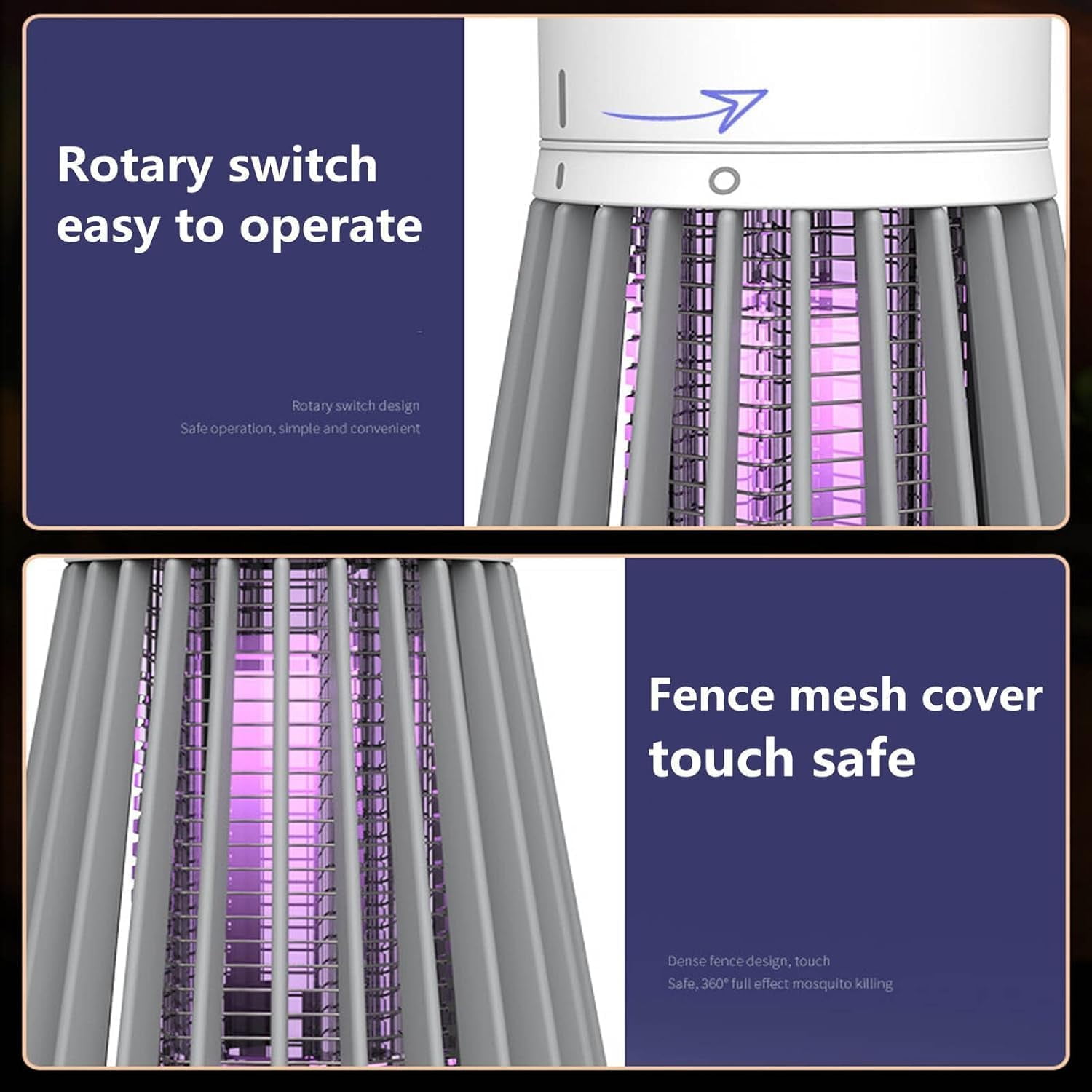 LED Bug Zapper 2.0-2024 Summer New Portable Zapper, USB Charing and Low Noise, Suitable for Indoor Home Garden Camping Picnic