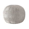 thumbnail image 3 of Brooklyn Rug Co  Casual Knitted Cotton Basketweave Pouf Orange, 3 of 5