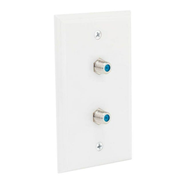 SatelliteSale Tornillos de placa de pared dúplex coaxial (blanco) incluidos