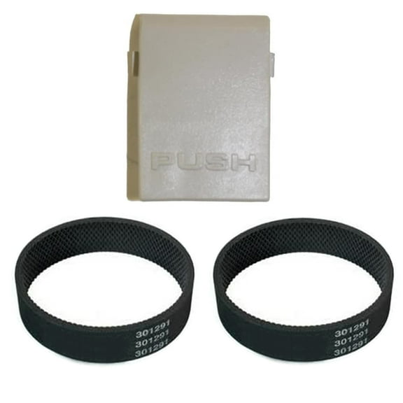 Replacement Part For TVP Upright Vacuum Generation III Outer Cloth Bag Release Button With Free 2 Belts # 672089S, 301291S