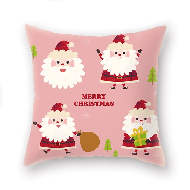 Kearding Funda de almohada de 2 piezas con estampado de elementos navideños, decoración de funda de almohada de poliéster lavable para sofá, funda de Kits de decoración para fiestas B-06735 Kearding HA007819-35