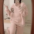 thumbnail image 4 of Sanrio-Conjunto de Pijama de Hello Kitty para mujer, ropa de casa gruesa de felpa de Coral, estilo coreano, bonito, color rosa, Invierno, 4 of 5