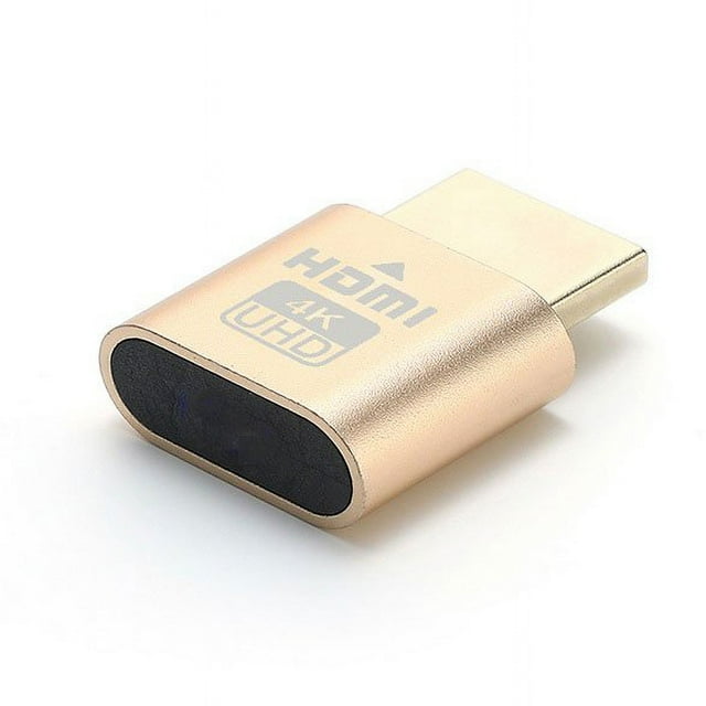 4k Ultra High-definition Gold-plated Hdmi Virtualizer Portable Dummy Plug Edid Display Cheat Support All Systems gold