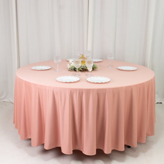Efavormart Scuba Round Tablecloth 108" Dusty Rose - Wrinkle Free Table Cover