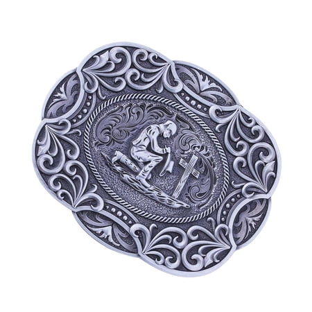 Classic Western Cowboy Belt Buckle for Belts, Solid Metal Belt Buckles