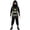 Black, variant on Gold Trim Dragon Ninja Suit, Dragon Print Gold Trim Ninja Costume Suit, Hooded Mask Warrior Uniform With Wide Gold Waist Belt for Halloween Martial Arts Cosplay, Multi Size Fighter Outfit, Black L