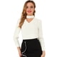 thumbnail image 1 of INSPIRE CHIC Blusas De Gasa Manga Larga Camisa De Oficina Trabajo Cuello Gargantilla Encaje Elegante Para Mujer Blanco L, 1 of 6