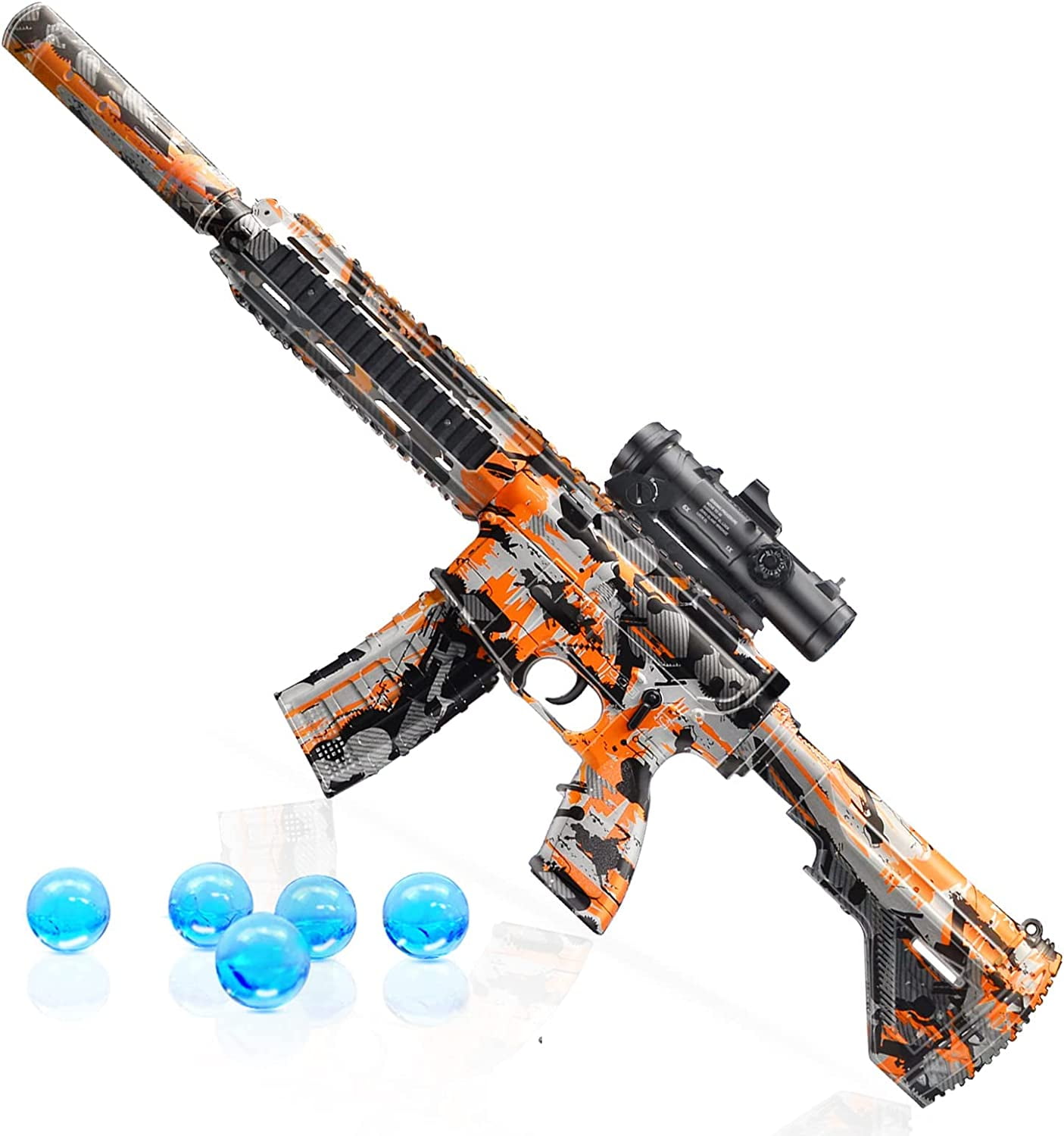 Camouflage Electric Gel Ball_Blaster Splatter_Ball Blaster with 30000 Water Beads,Gel Water Ball Toy for Backyard Fun and Outdoor Team Shooting_Games,Boys and Girls Over 12+ 
