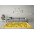 thumbnail image 3 of Ahgly Company Machine Washable Indoor Round Southwestern Yellow Country Area Rugs, 3' Round, 3 of 4