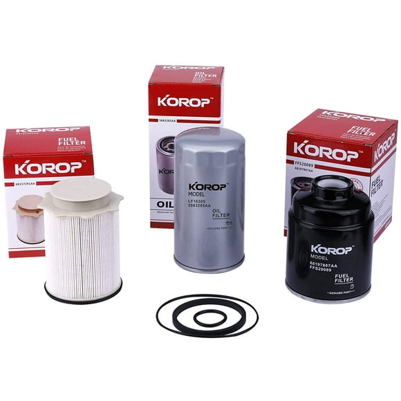 Séparateur de Filtre à Carburant et Ensemble de Filtres à Huile Compatible avec Dodge Ram 6.7L Cummins Diesel 2013-2018 2500 3500 4500 5500