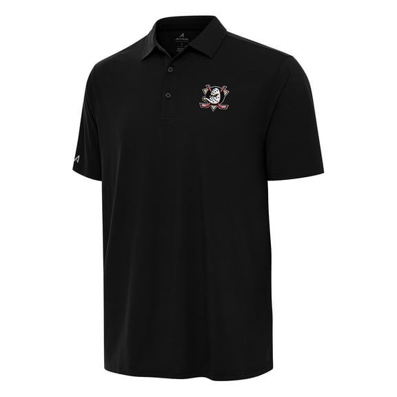 Men's Antigua Black Anaheim Ducks Era Polo