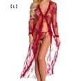 thumbnail image 1 of Conjunto de ropa interior sexy Traje de lencería de encaje Ropa sexy lavada a mano para adultos, Rojo vino, L Yuarrent XX000040-19, 1 of 7