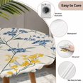 thumbnail image 3 of Yellow Blue Flowers Round Tablecloth for 36-44 Inch Tables,Fitted Table Cover with Elastic Edge,Watercolor Botanical Floral Plants Waterproof Outdoor Table Cloth Protector for Patio Garden Dinner, 3 of 9