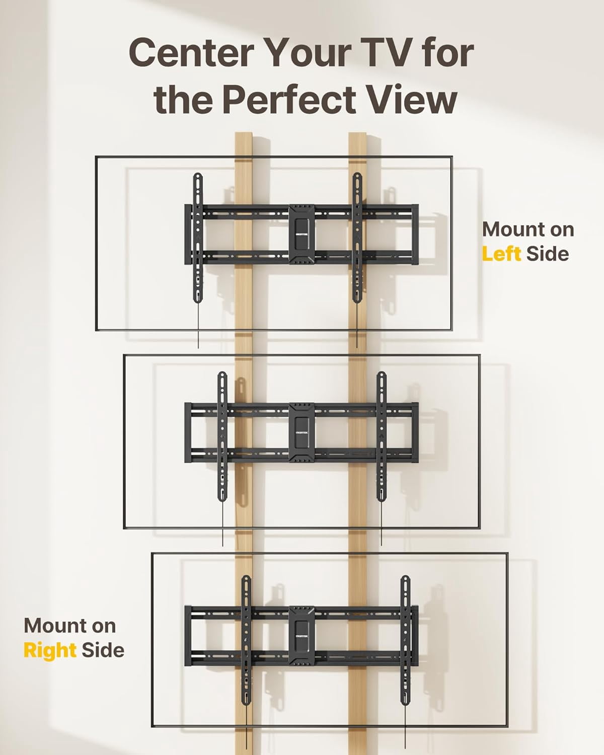 monTEK Heavy Duty Fixed TV Wall Mount for 43–95" TVs, 200 lb Capacity, 1.1" Ultra Slim Low Profile, VESA 200x200–800x400, Fits 16"/18"/24" Studs