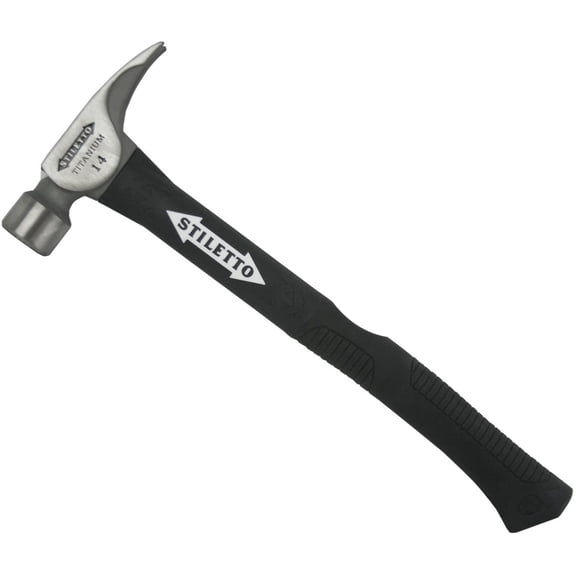 Nessagro Stiletto Hammer TI14MC-F - 14 Oz Titanium Milled Face, 16 In Fiberglass Handle