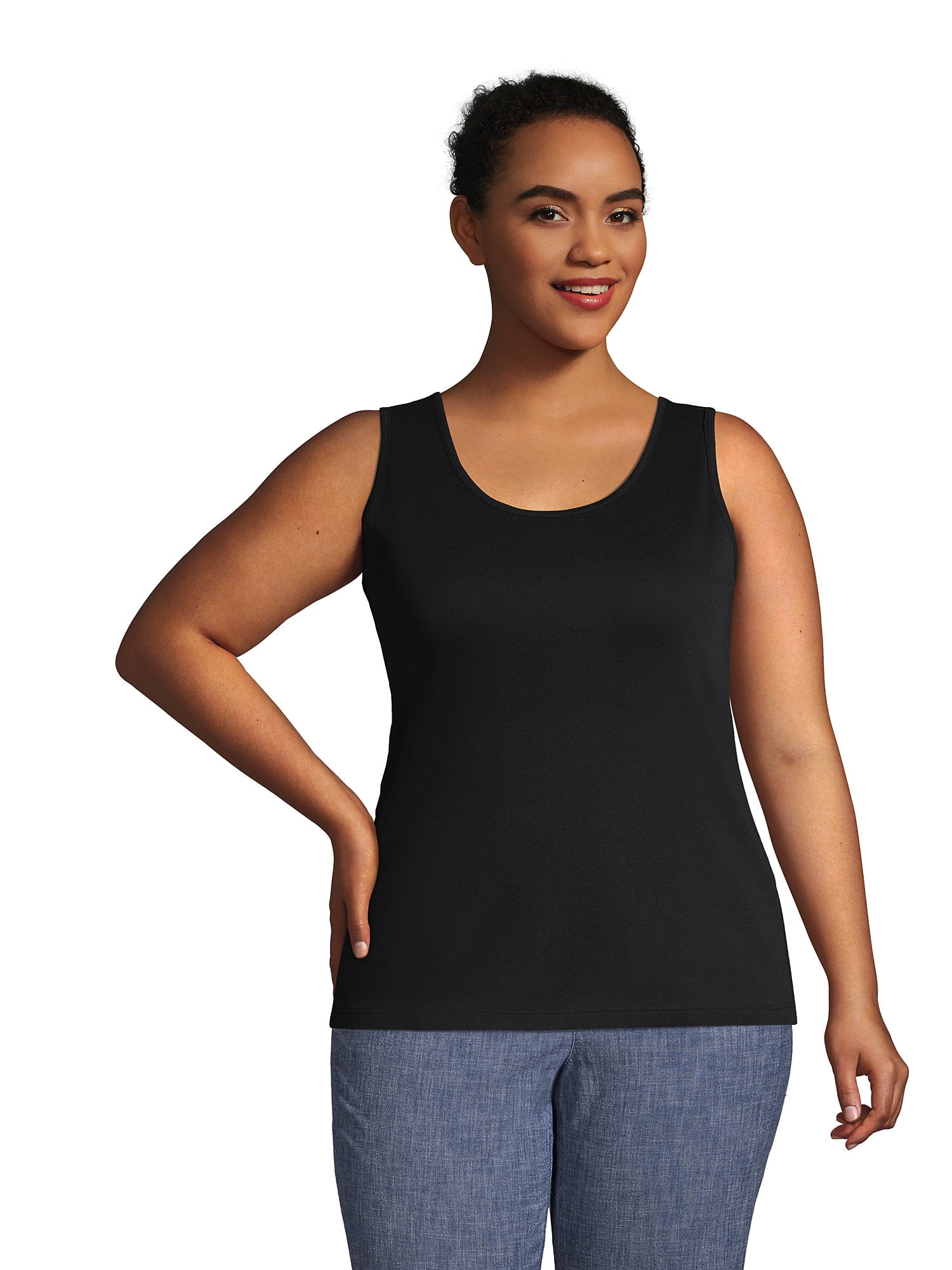 Lands' End Women's Plus Size Cotton Tank Top - Walmart.com