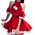 thumbnail image 4 of Lencería navideña para mujer, disfraz de Papá Noel, minivestido de Papá Noel para cosplay Rojo Jinwen Mini vestido de Papá Noel, 4 of 7