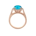 thumbnail image 4 of Aquamarine 2.10 ctw Ring with Diamonds 14K Rose Gold Halo Filigree With Accents, 4 of 7