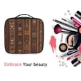 thumbnail image 6 of FORMRS Travel Makeup Bag Large Capacity Train Case Cosmetic Organizer with Adjustable Dividers, Brown Tribal Pattern, 6 of 8