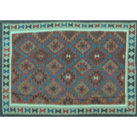 Ahgly Company Indoor Rectangle Oriental Light Blue Traditional Area Rugs, 2' x 5'