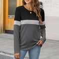 thumbnail image 7 of DondPO Womens Tops Women's Color Block Tunic Tops Casual Long Sleeve Shirts Round Neck Pullover Womens Dressy Tops Tops for Women Trendy Gray S, 7 of 7