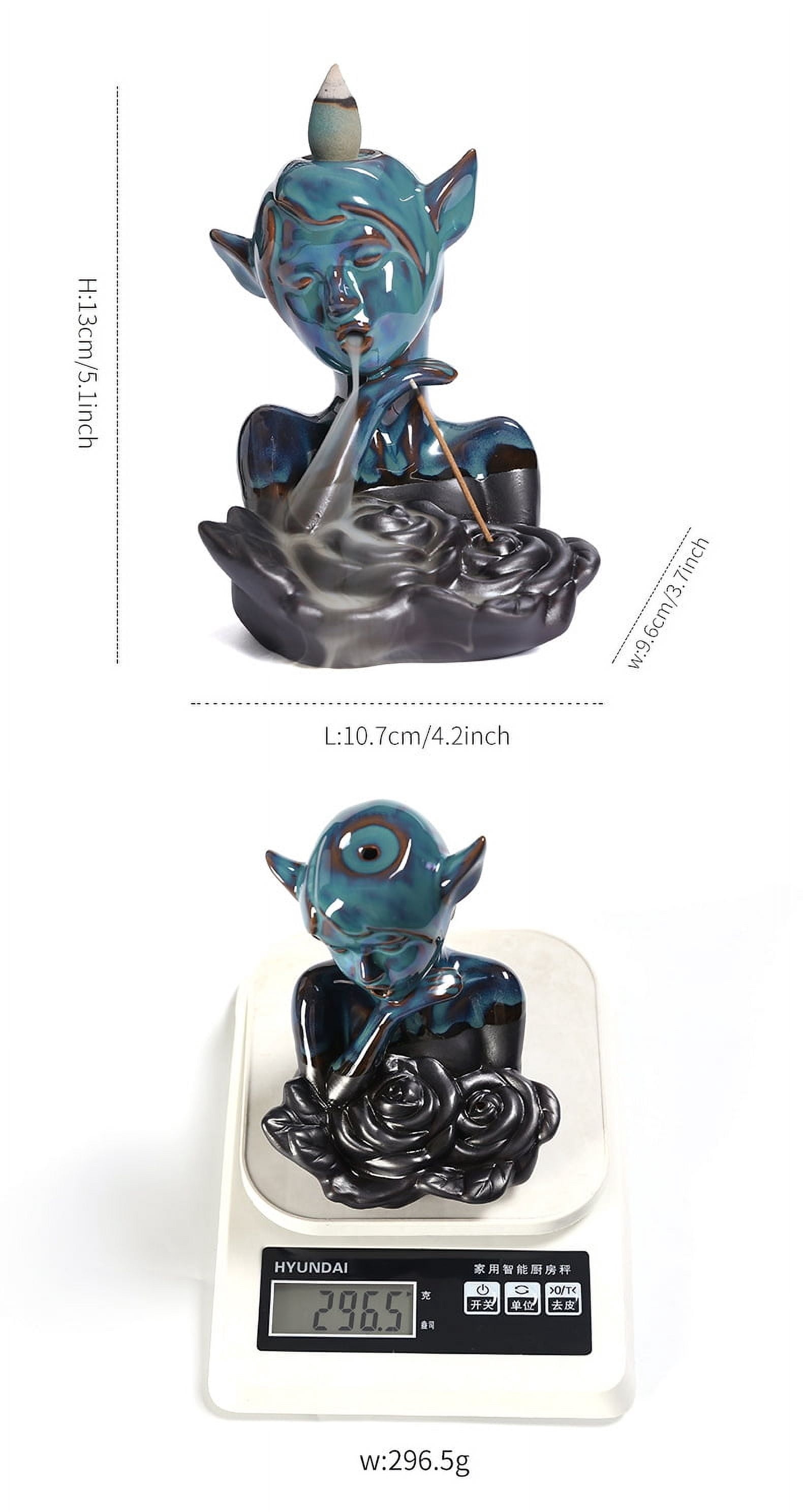 Creative Elf Incense Burner Ornaments Smoke Backflow Incense Holder Ceramic Sandalwood Burner Path Home Temple Yoga Room Home Decor