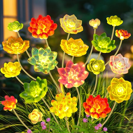 THESG-Solar Succulent Plant Lights - New Outdoor Waterproof Decorative Stake Lighting for Garden, Lawn, Patio & Balcony, Thoughtful Gift for Garden Lovers Housewarming Gift