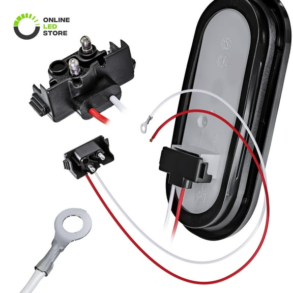 LED Taillight 90 Degree PL-3 2-Pin Plug [Easy Installation] [Fits 4" Round Taillights] [Fits 6" Oval Taillights] - Connector for Trailers RV Jeep & Trucks Reverse Back-up Lights