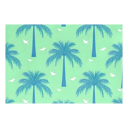 

Ryvnso 1 Piece Placemats Green Palm Trees Dining Mats Heat-Resistant Non-Slip Washable Table Mat