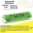 thumbnail image 6 of Exell 1.2V AA Size 2200mAh NiMH Rechargeable Battery  w/ Tabs, 6 of 7