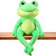 thumbnail image 1 of Peluche HyDren con forma de rana verde de 28 pulgadas, suaves y lindas patas largas, 1 of 6