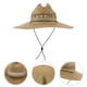 thumbnail image 4 of Sombrero de ala ancha tejido de paja, sombrero tejido de granja, sombrero parasol, gorra de paja rústica, 4 of 8